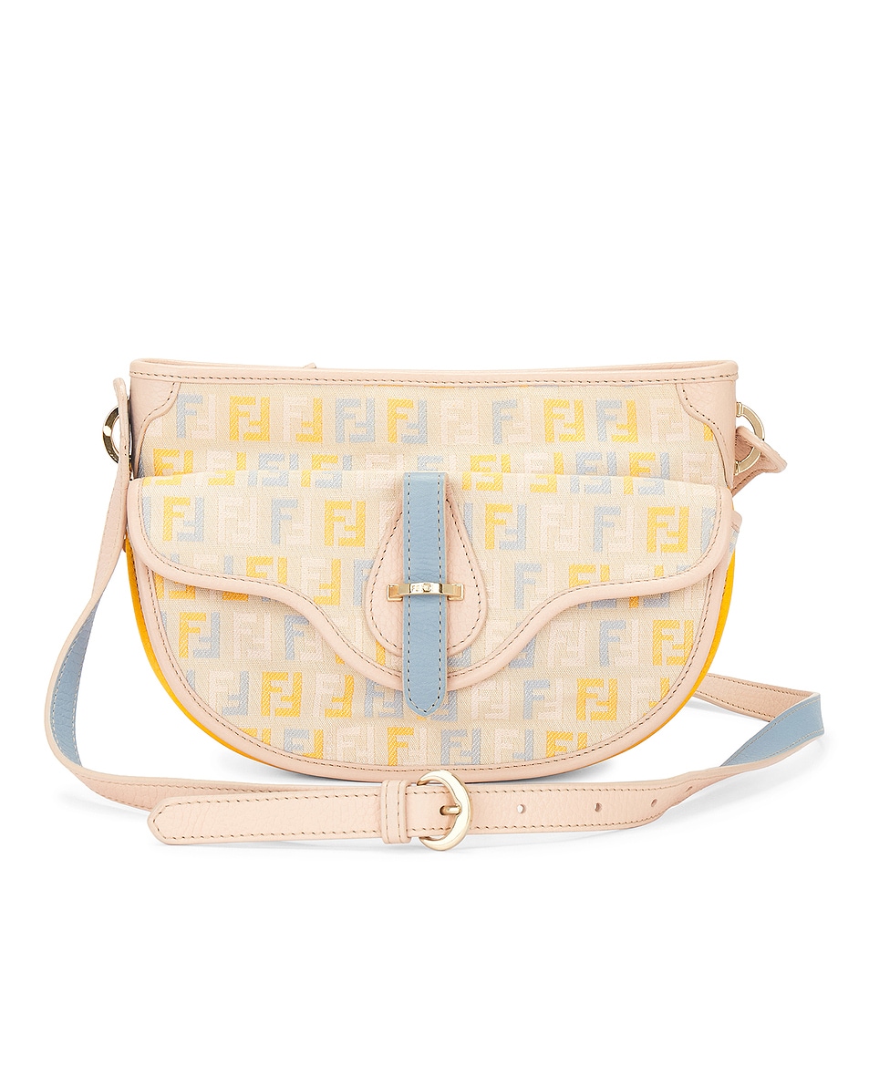 Image 1 of FWRD Renew Fendi Zucchino Shoulder Bag in Peach