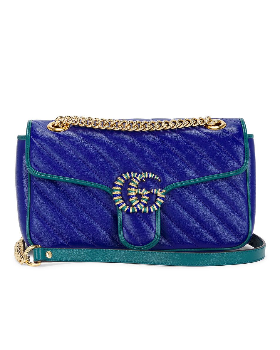 Image 1 of FWRD Renew Gucci GG Marmont Shoulder Bag in Purple