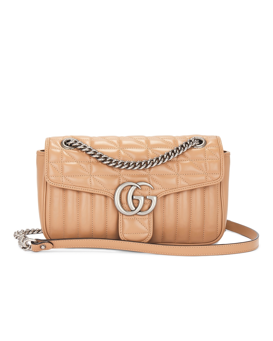 Image 1 of FWRD Renew Gucci GG Marmont Shoulder Bag in Tan