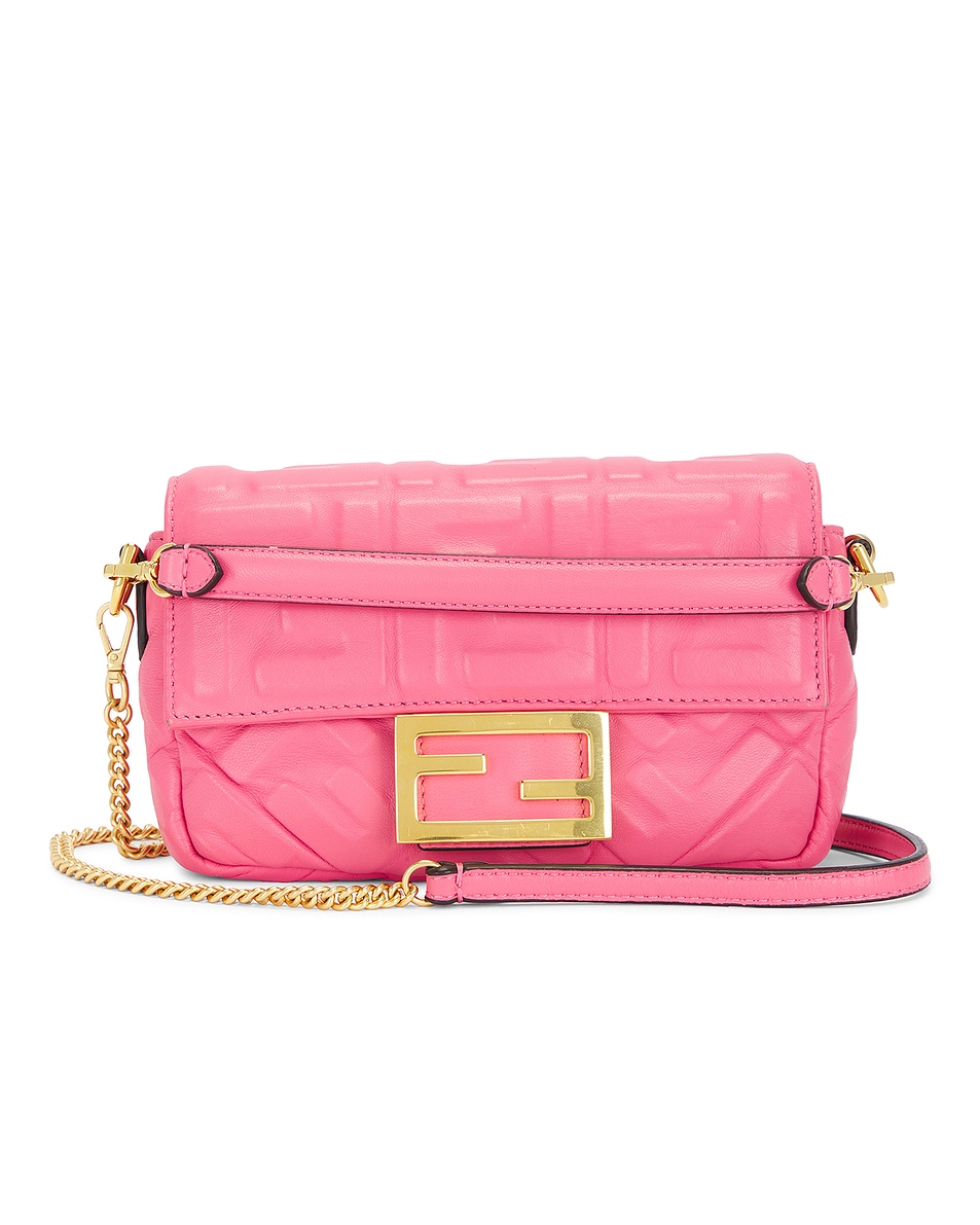 Image 1 of FWRD Renew Fendi Zucca Baguette Shoulder Bag in Pink