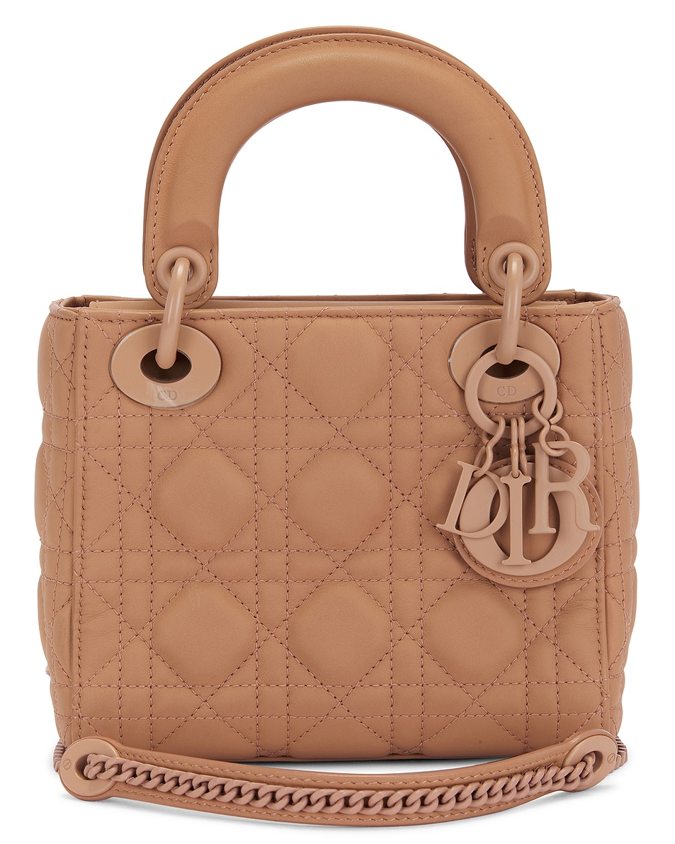 Image 1 of FWRD Renew Dior Mini Ultra Matte Lady Cannage Handbag in Tan