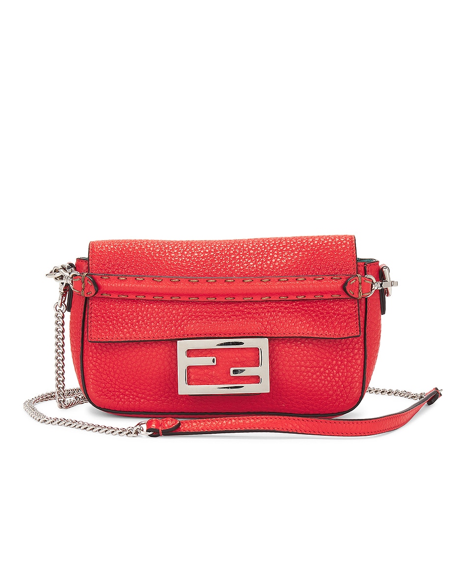 Image 1 of FWRD Renew Fendi Selleria Baguette Shoulder Bag in Red