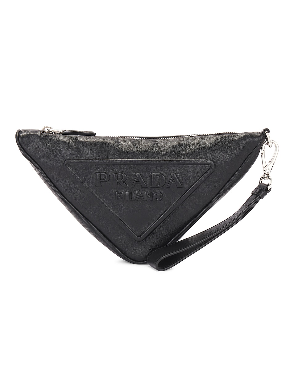 Image 1 of FWRD Renew Prada Triangle Pouch in Black