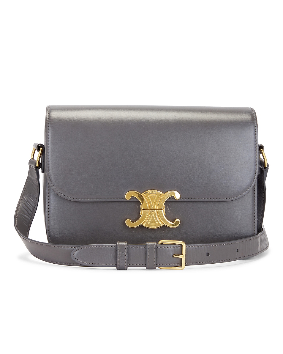 Image 1 of FWRD Renew Celine Triomphe Shoulder Bag in Grey