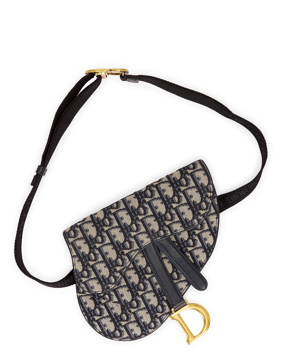 Image 1 of FWRD Renew Dior Oblique Trotter Saddle Waist Bag in Navy