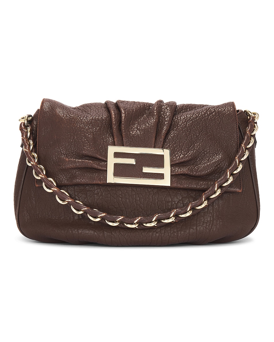 Image 1 of FWRD Renew Fendi Mia Flap Shoulder Bag in Brown