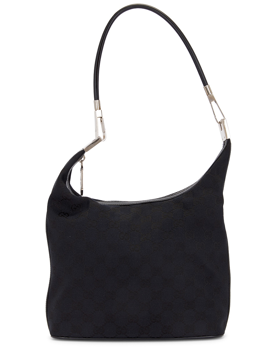 Image 1 of FWRD Renew Gucci Interlocking G Clasp Hobo Bag in Black