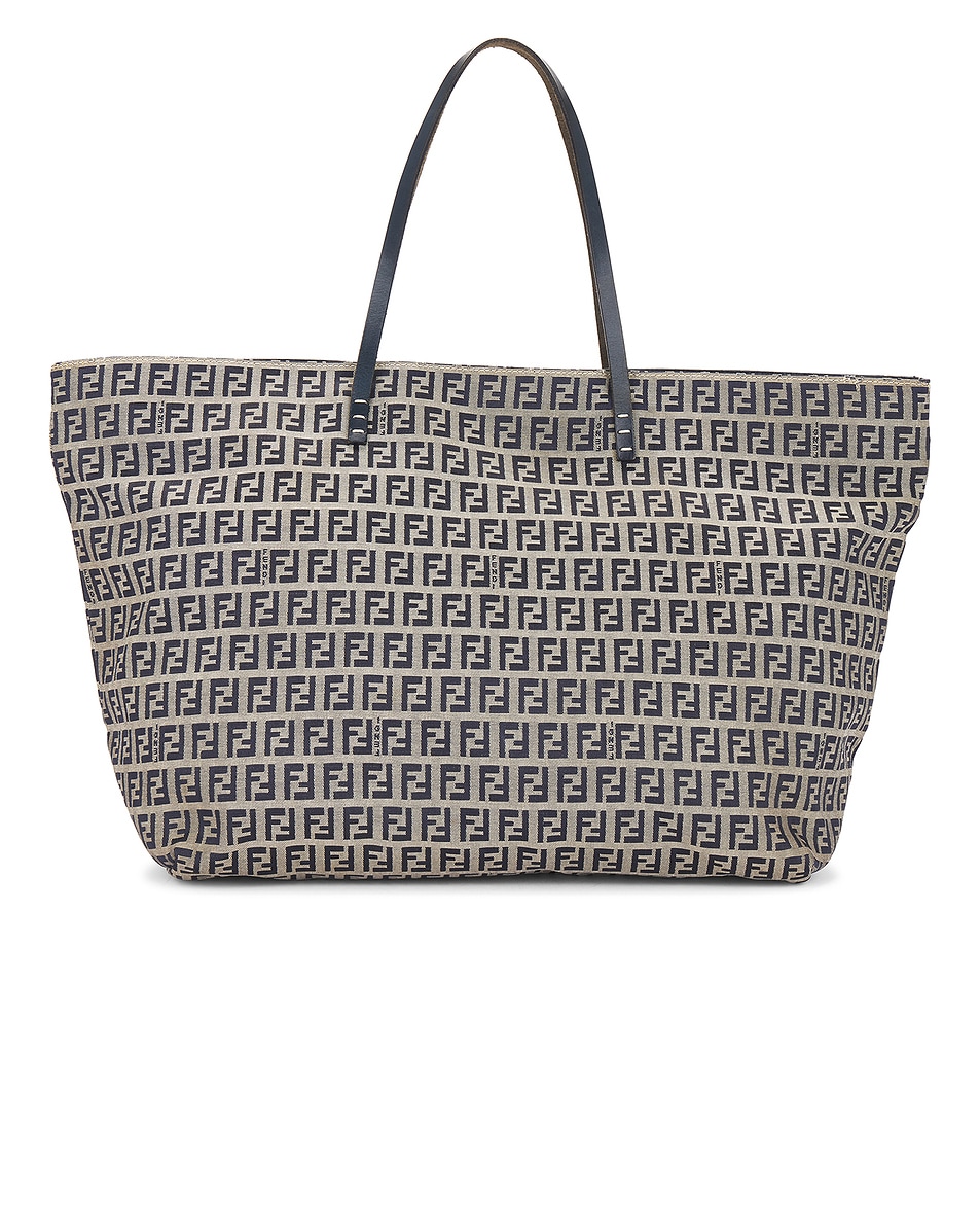 Image 1 of FWRD Renew Fendi Zucchino Tote Bag in Navy