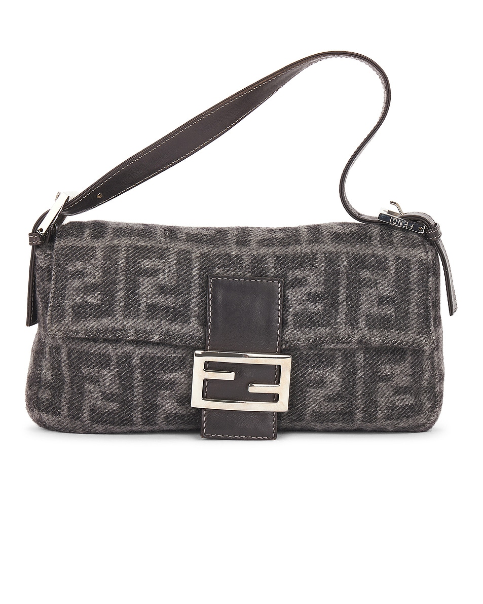 Image 1 of FWRD Renew Fendi Zucca Baguette Shoulder Bag in Grey