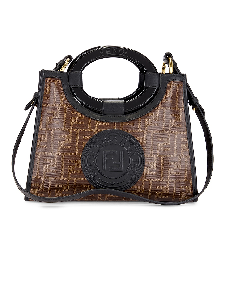 Image 1 of FWRD Renew Fendi Zucca Runaway Shopper Handbag in Brown