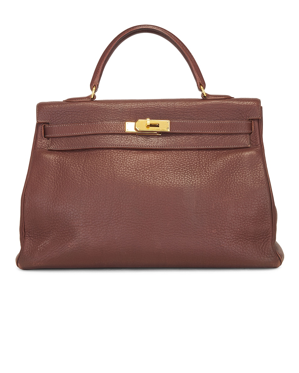 Image 1 of FWRD Renew Hermes Clemence Kelly 35 Handbag in Bordeaux