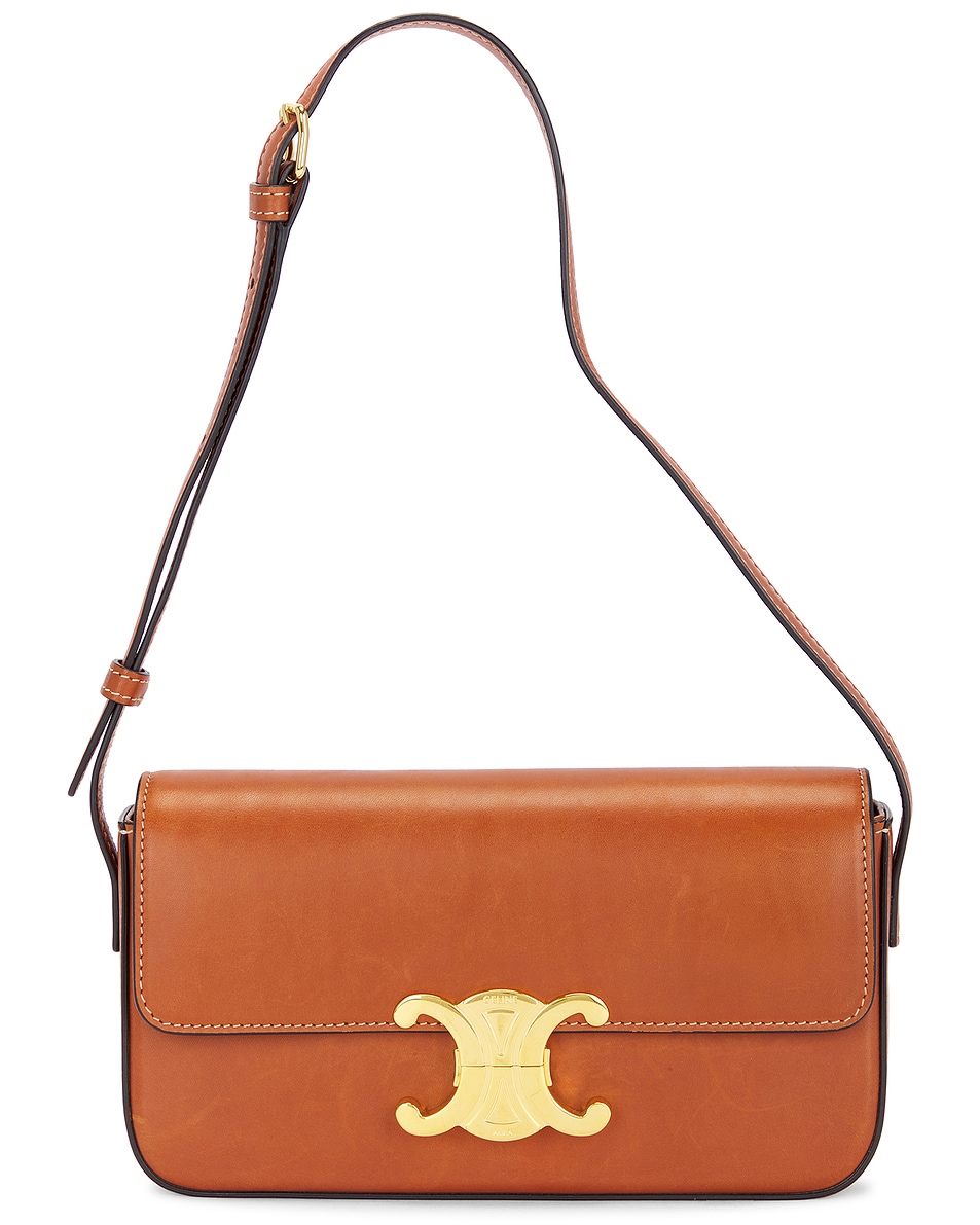 Image 1 of FWRD Renew Celine Triomphe Shoulder Bag in Brown