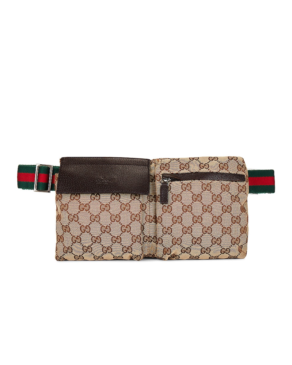 Image 1 of FWRD Renew Gucci Gg Canvas Belt Bag in Brown