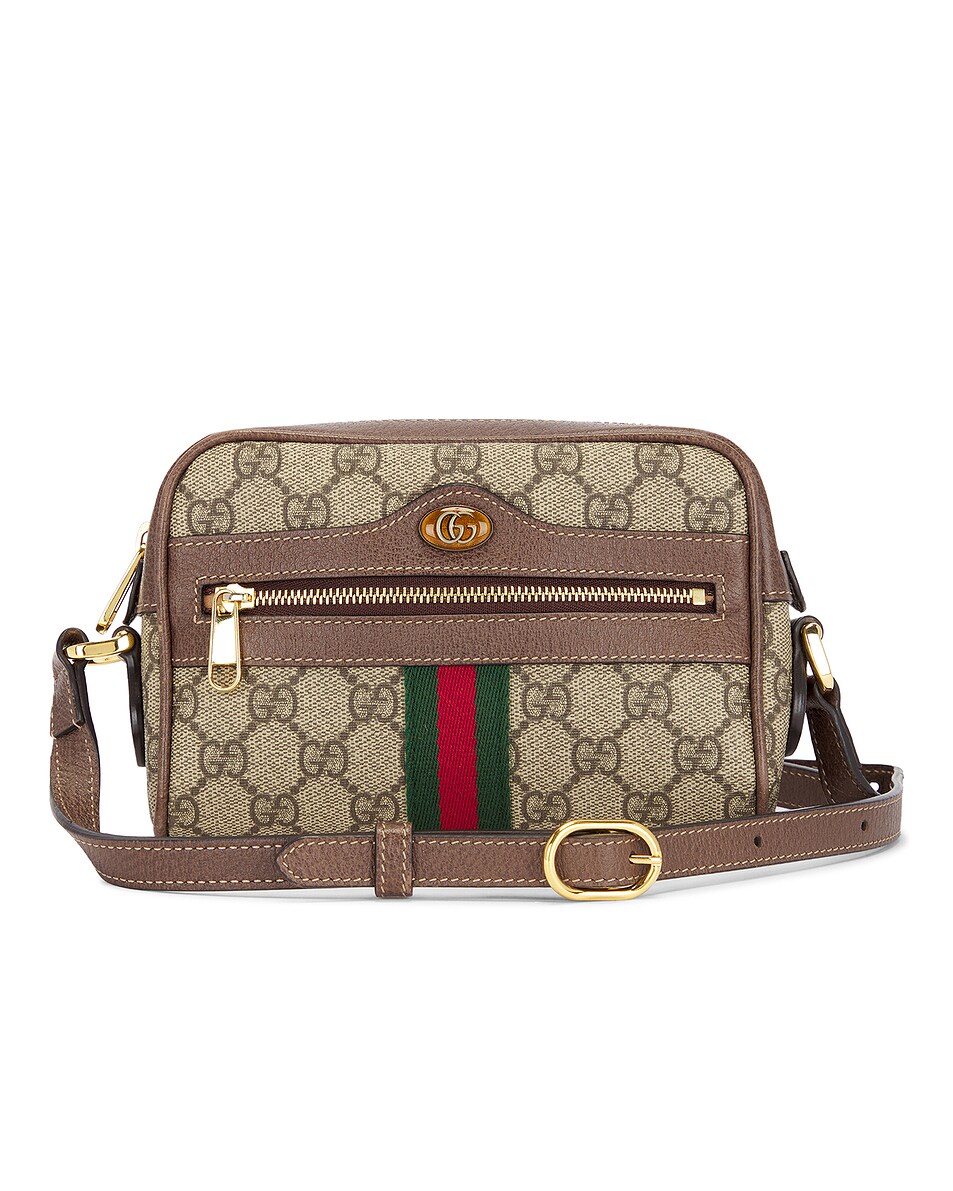 Image 1 of FWRD Renew Gucci Ophidia GG Canvas Shoulder Bag in Beige