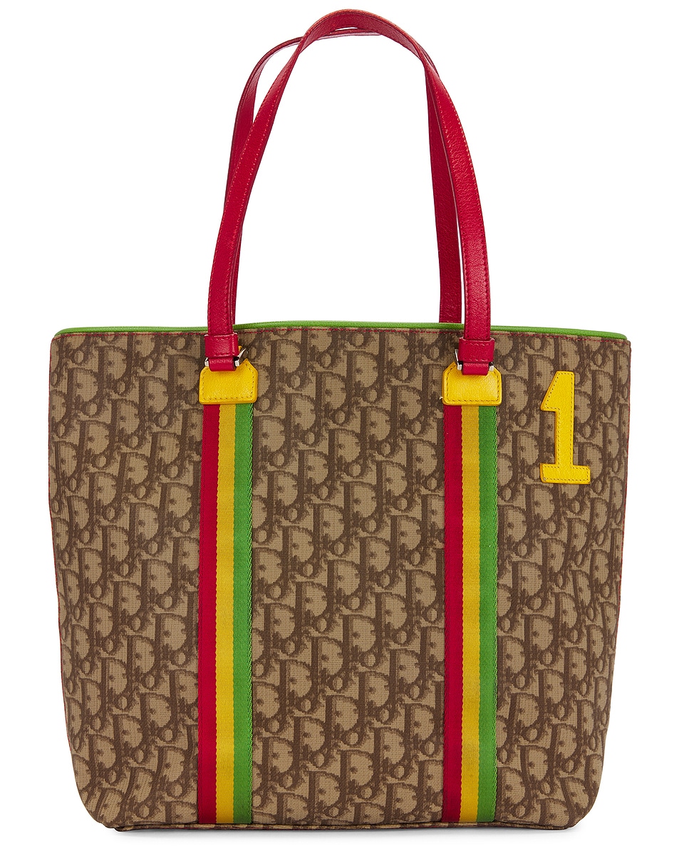 Image 1 of FWRD Renew Dior Rasta Trotter Tote Bag in Beige