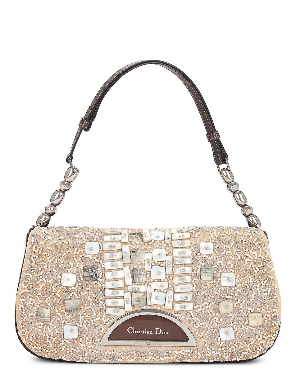 Image 1 of FWRD Renew Dior Malice Beaded Shoulder Bag in Neutral