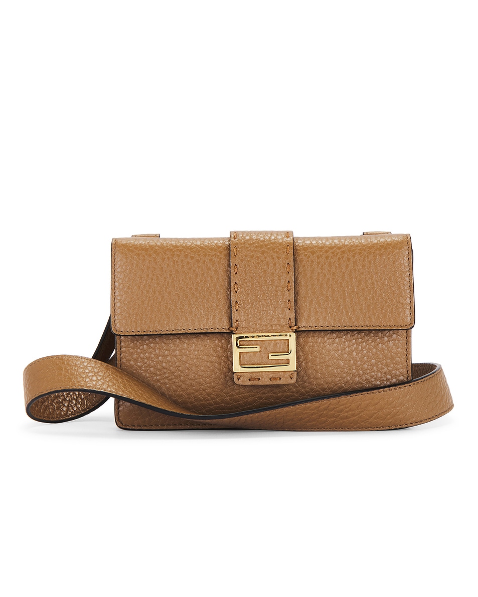 Image 1 of FWRD Renew Fendi Leather Shoulder Bag in Tan