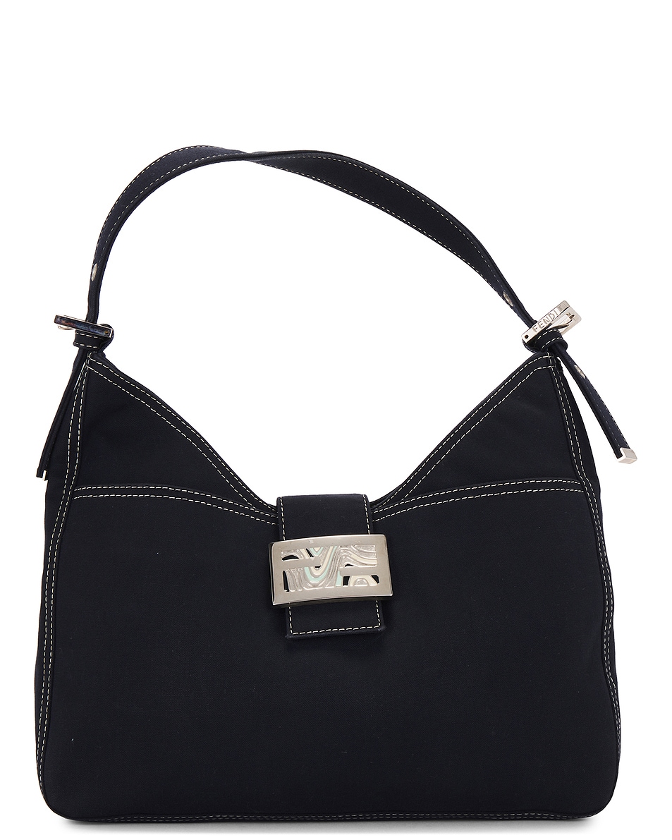 Image 1 of FWRD Renew Fendi Denim Shoulder Bag in Navy