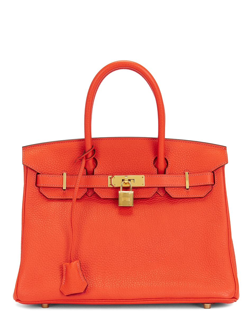 Image 1 of FWRD Renew Hermes Taurillon Clemence Birkin 30 Handbag in Poppy