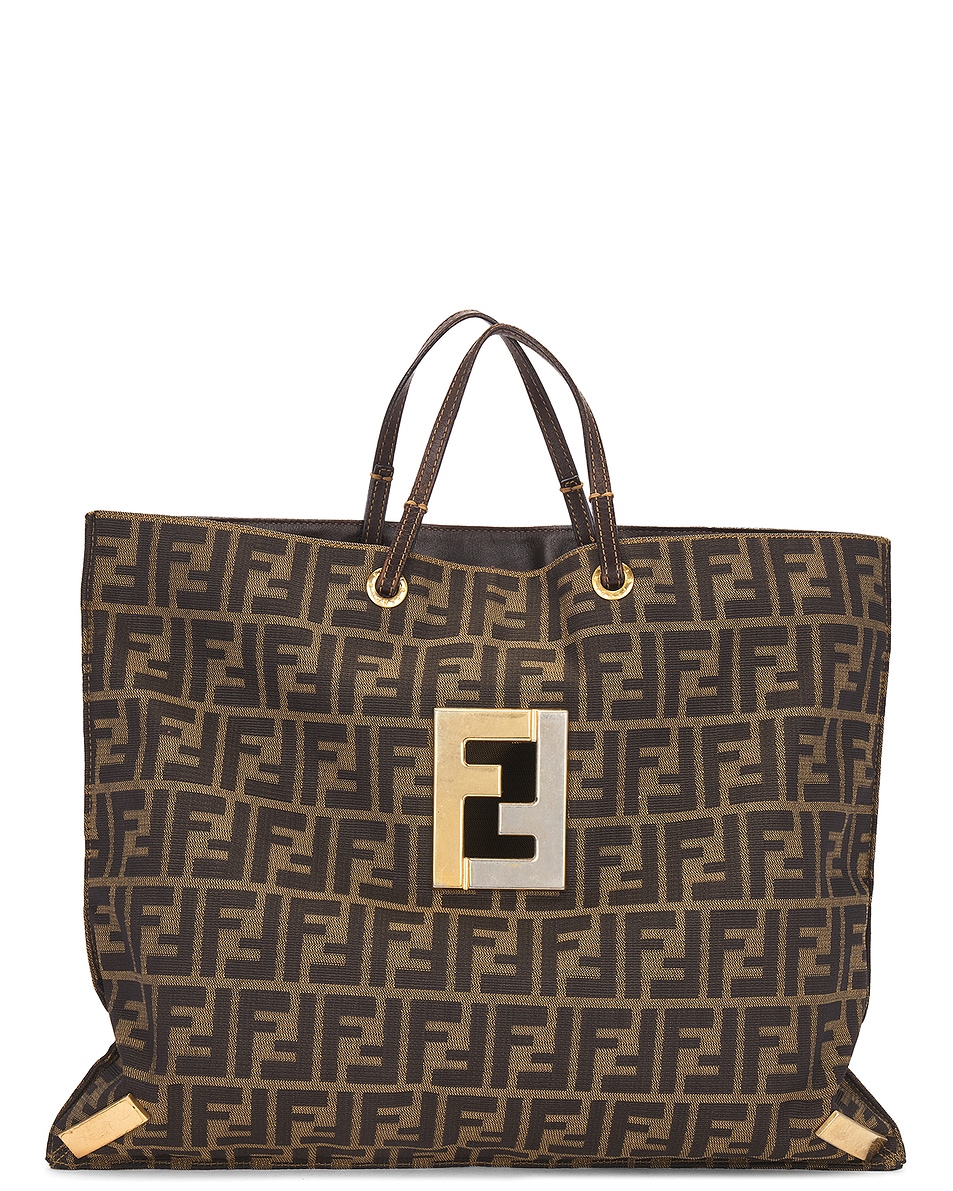 Image 1 of FWRD Renew Fendi Zucca Tote Bag in Brown