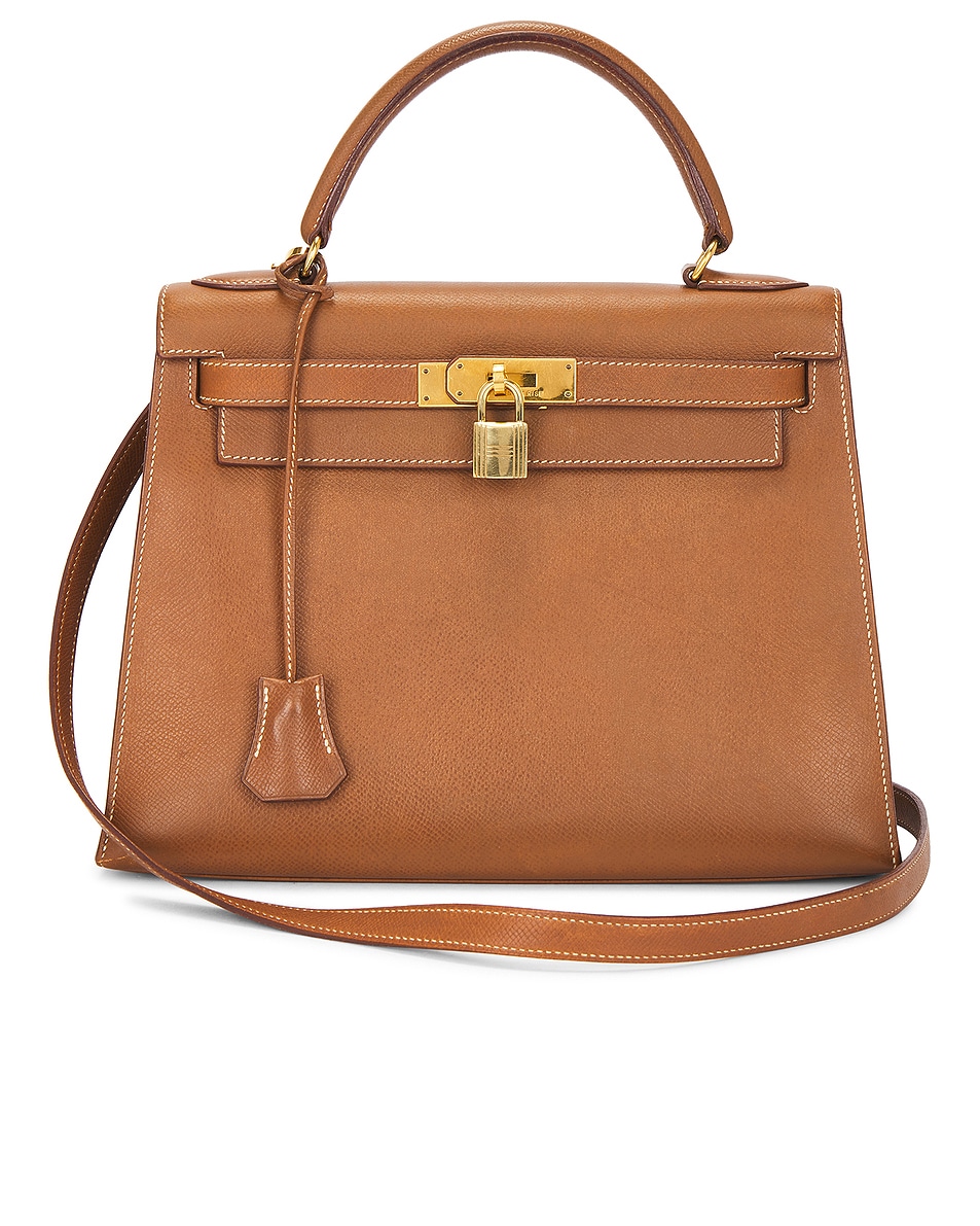 Image 1 of FWRD Renew Hermes Kelly Sellier 28 Handbag in Gold