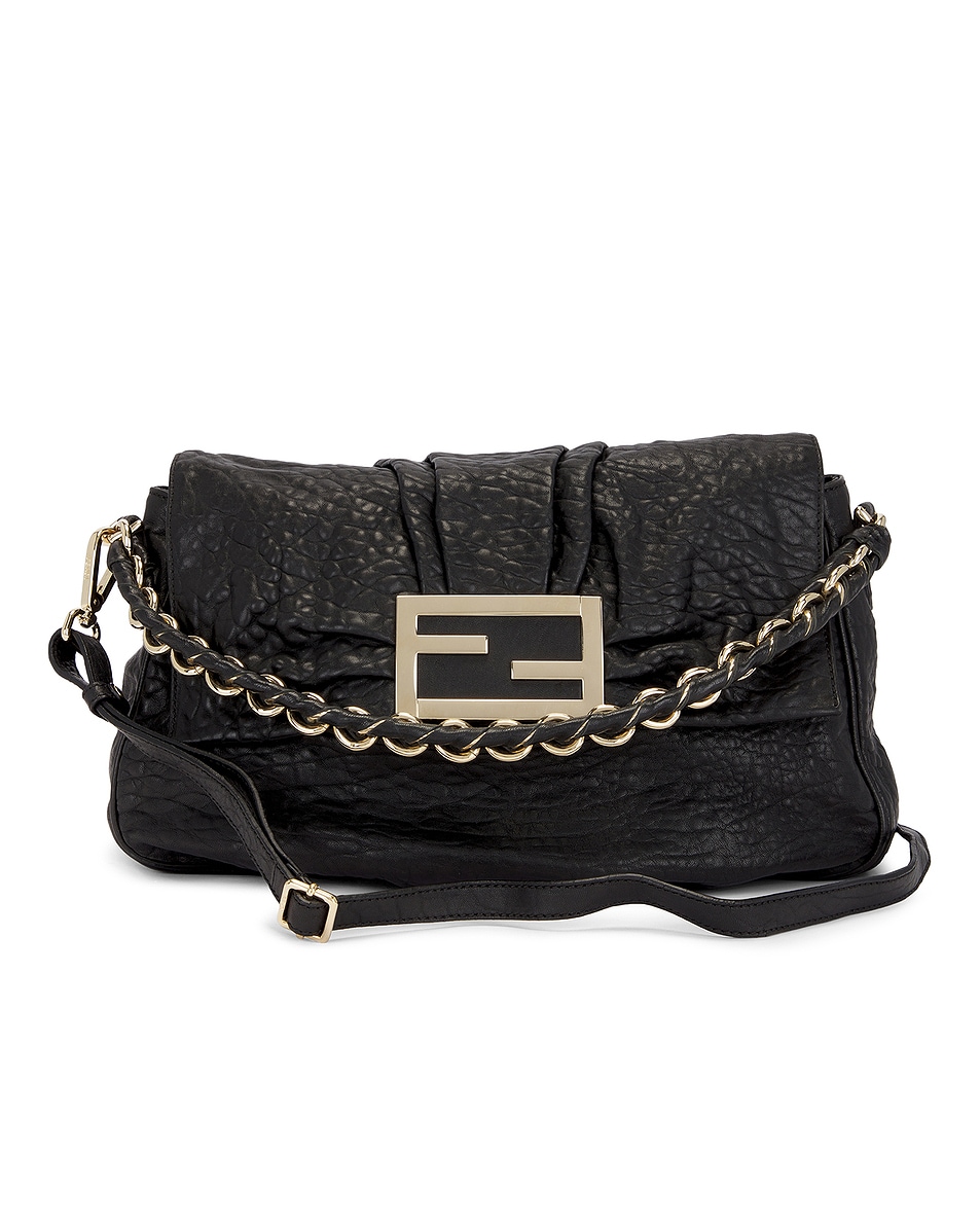 Image 1 of FWRD Renew Fendi Mia Flap Shoulder Bag in Black