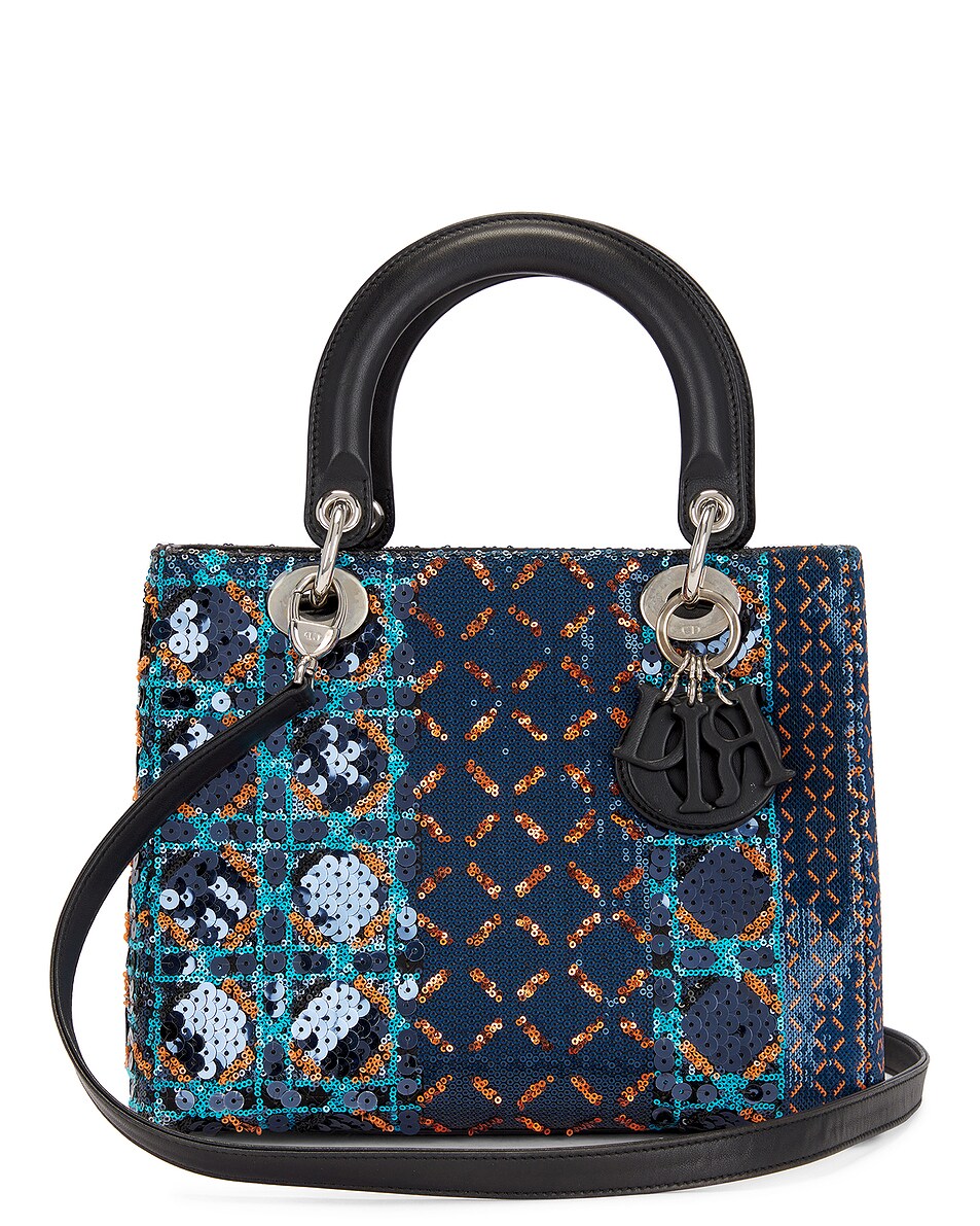 Image 1 of FWRD Renew Dior Sequin Lady Dior Handbag in Multi
