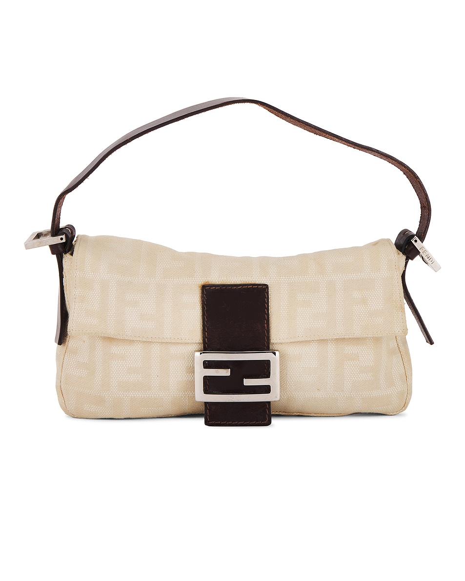 Image 1 of FWRD Renew Fendi Zucca Mama Baguette Shoulder Bag in Beige