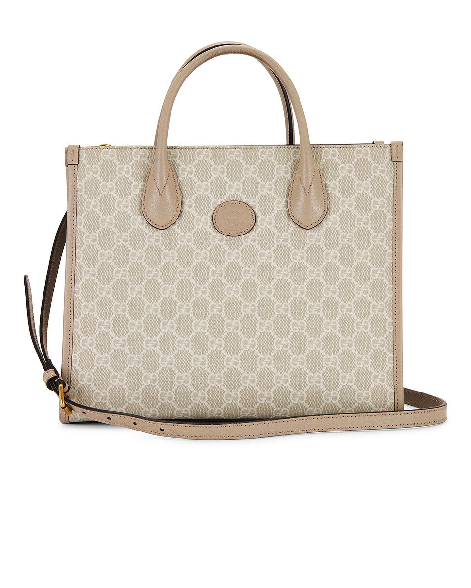 Image 1 of FWRD Renew Gucci Interlocking G Tote Bag in Taupe