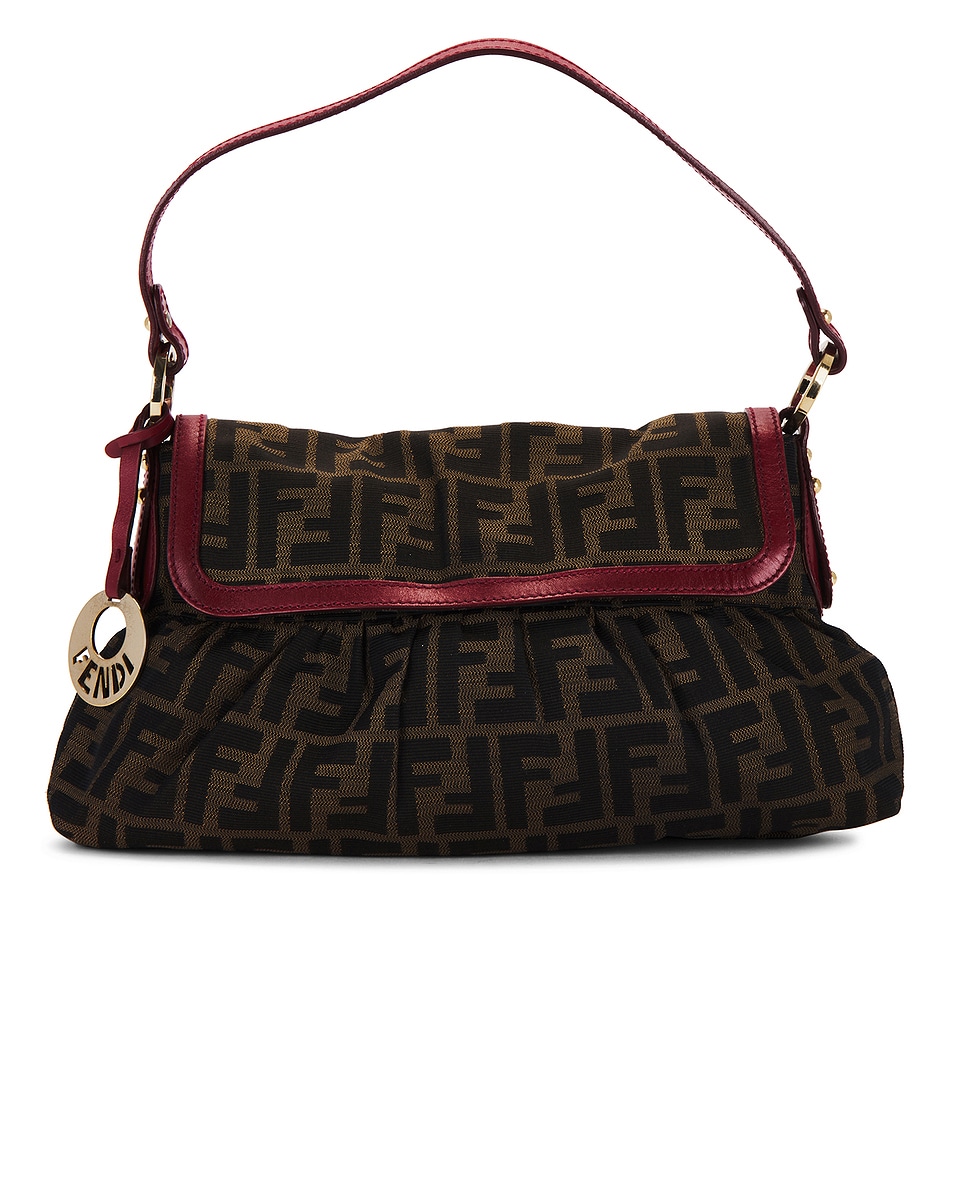 Image 1 of FWRD Renew Fendi Zucca Shoulder Bag in Brown