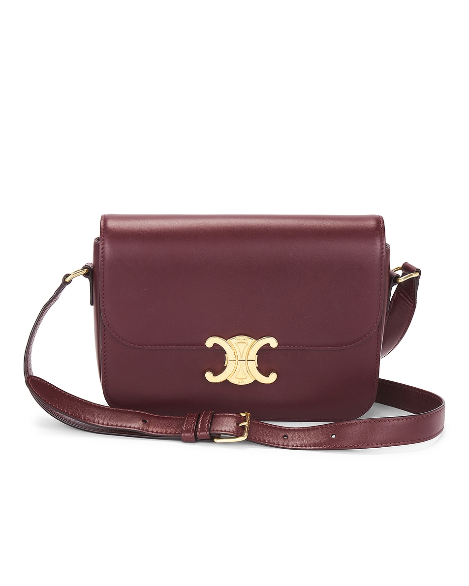 Image 1 of FWRD Renew Celine Triomphe Shoulder Bag in Bordeaux