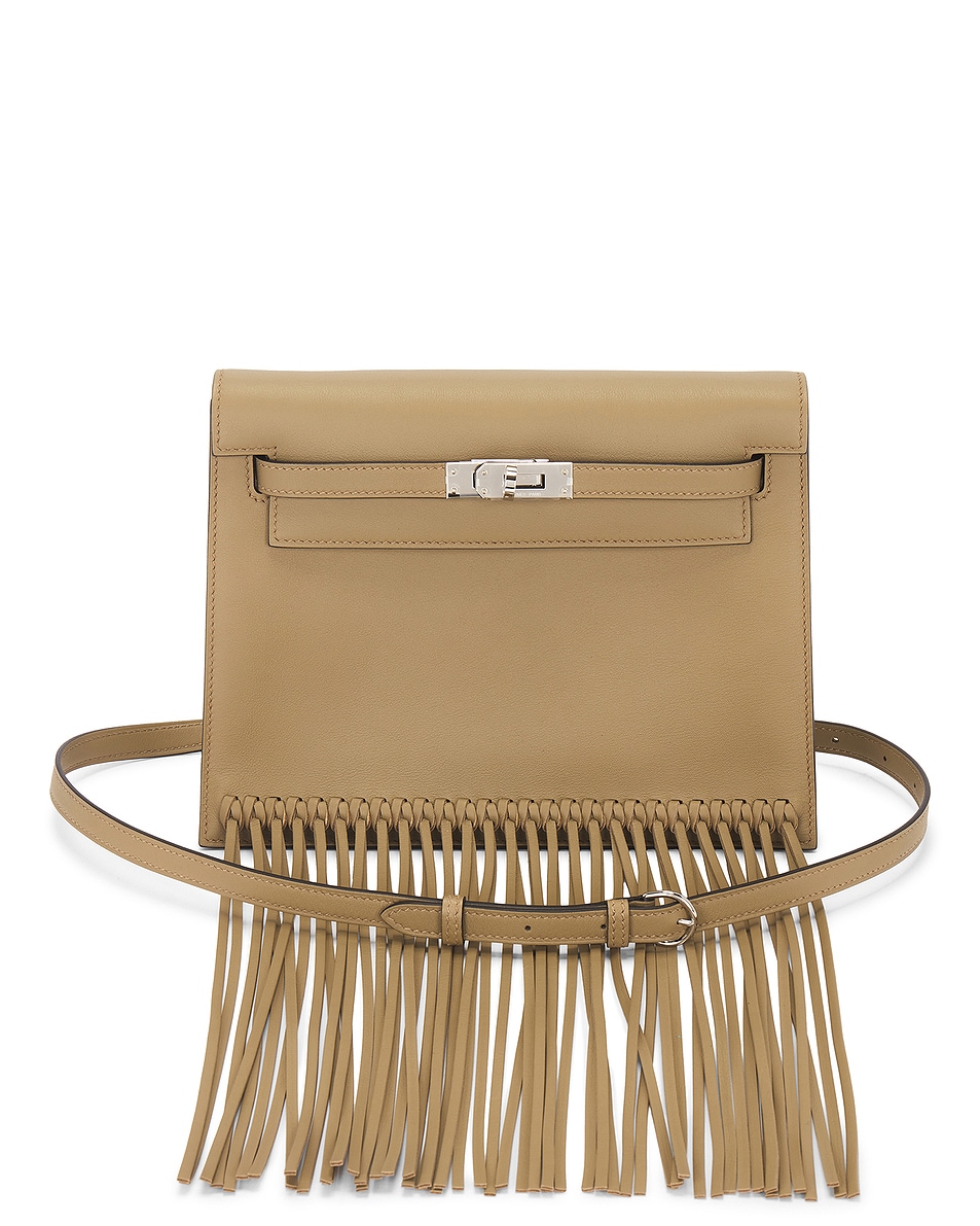 Image 1 of FWRD Renew Hermes Swift Kelly Danse Fringe Shoulder Bag in Beige Marfa