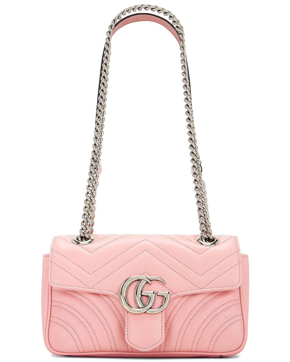 Image 1 of FWRD Renew Gucci GG Marmont Chain Crossbody Bag in Pink