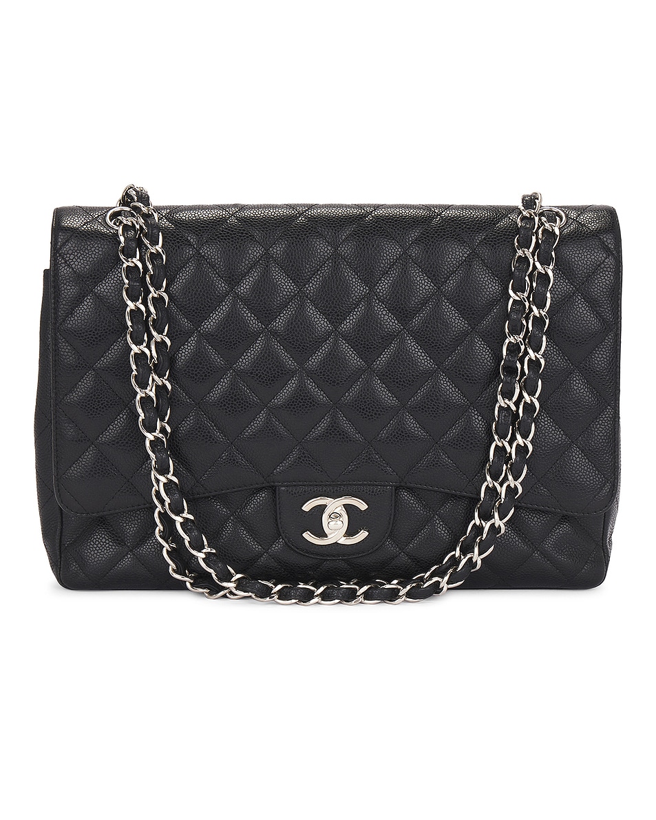 Image 1 of FWRD Renew Chanel Caviar Maxi Double Flap Bag in Black