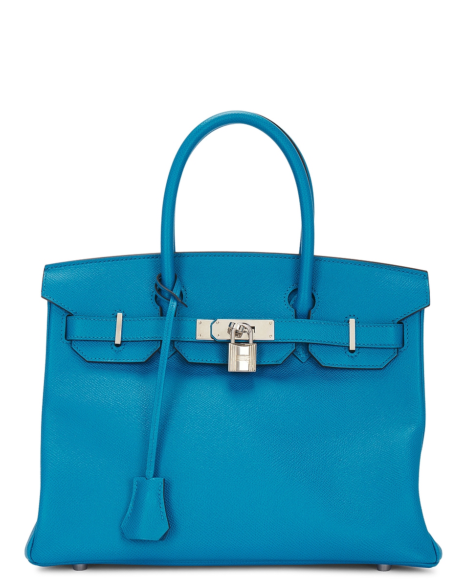 Image 1 of FWRD Renew Hermes Epsom Birkin 30 Handbag in Blue Zanzibar