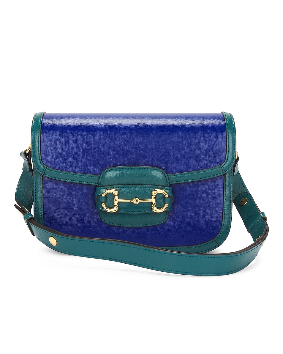 Image 1 of FWRD Renew Gucci Horsebit 1955 Shoulder Bag in Blue