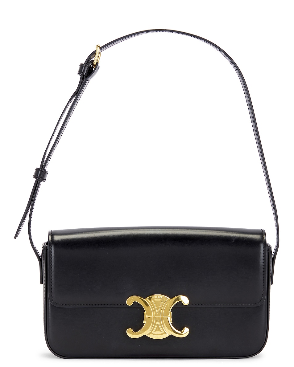 Image 1 of FWRD Renew Celine Triomphe Shoulder Bag in Black