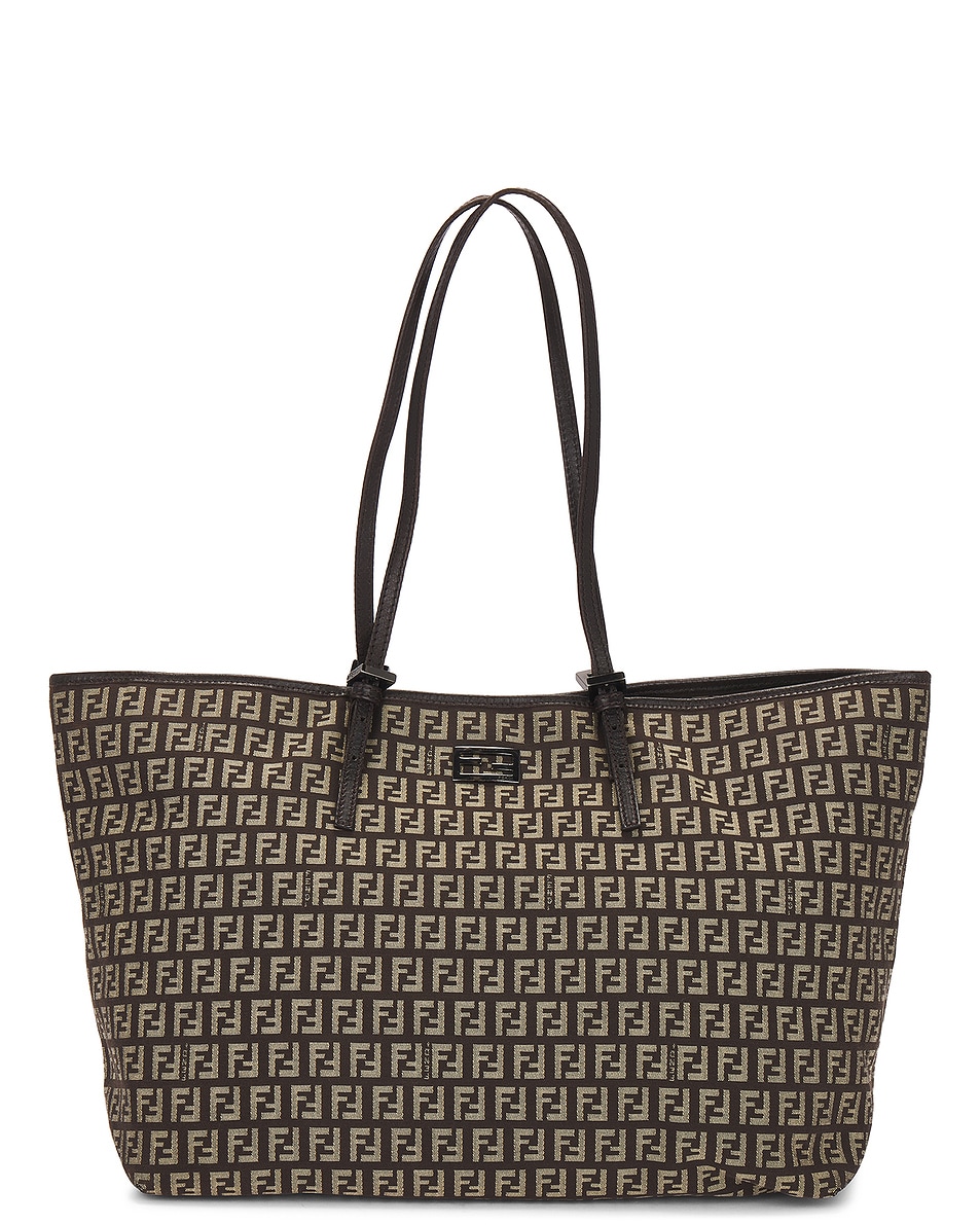 Image 1 of FWRD Renew Fendi Zucchino Tote Bag in Brown