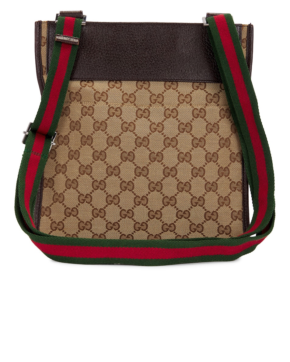 Image 1 of FWRD Renew Gucci GG Canvas Messenger Bag in Beige