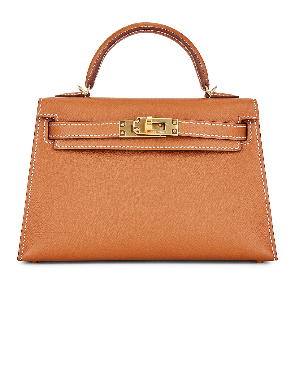Image 1 of FWRD Renew Hermes Mini Gold Epsom Kelly 20 Bag in Tan