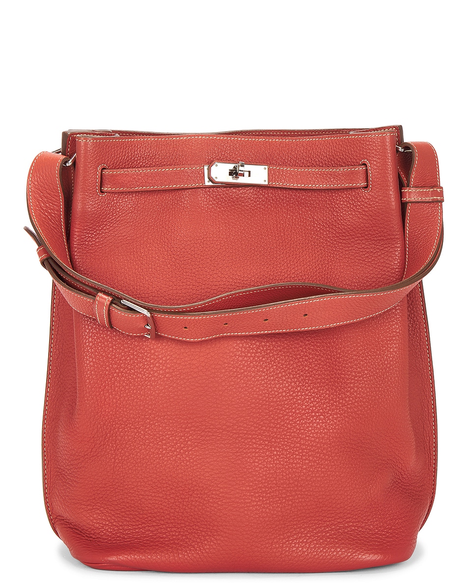 Image 1 of FWRD Renew Hermes Taurillon Clemence So Kelly 26 Shoulder Bag in Rouge Pivoine