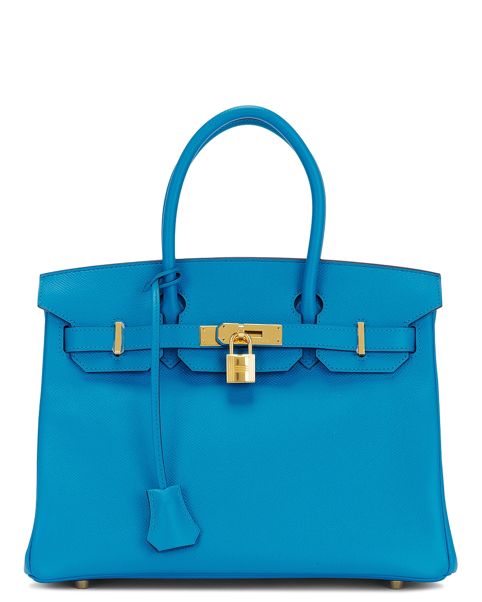 Image 1 of FWRD Renew Hermes Epsom Birkin 30 Handbag in Blue Zellige