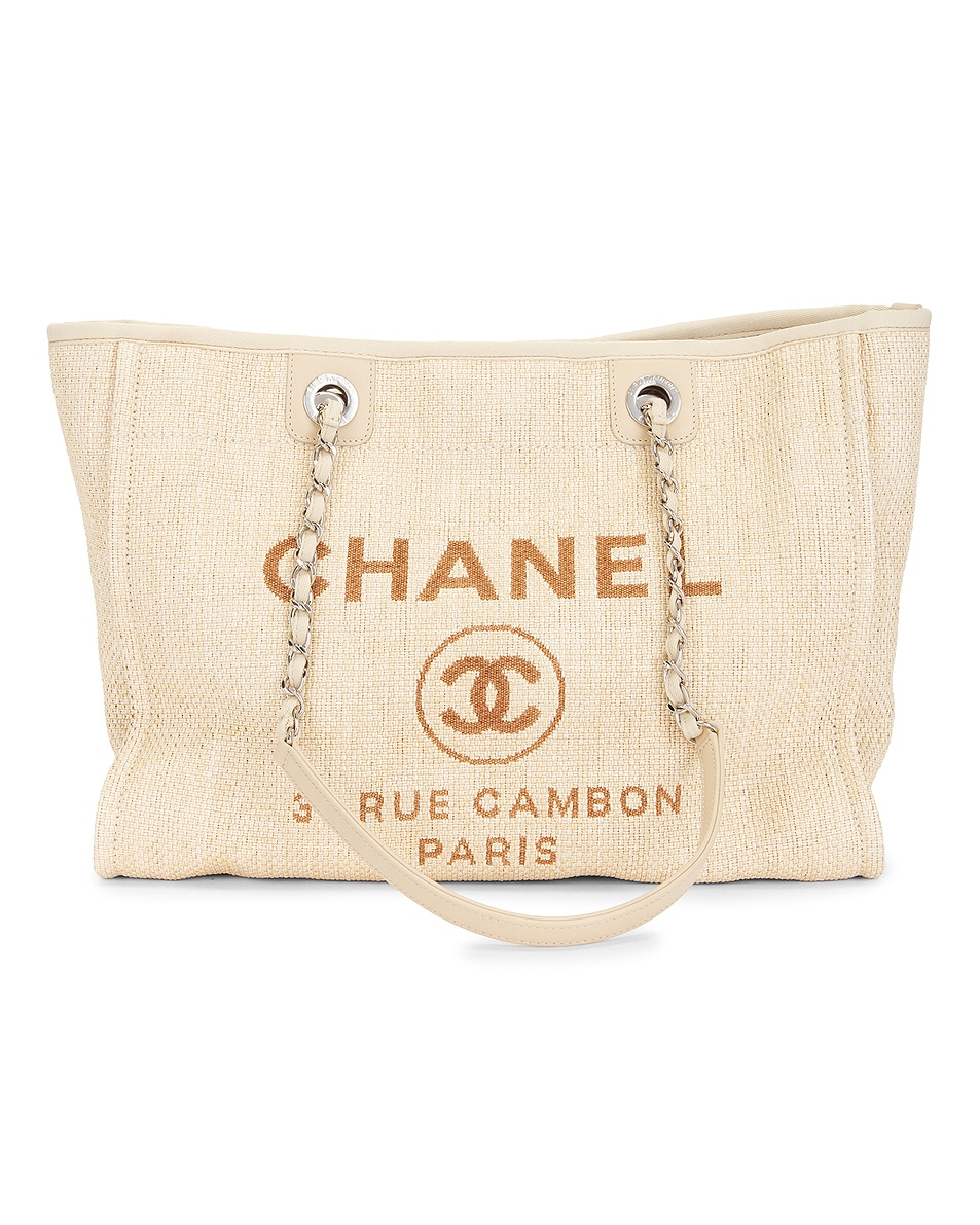 Image 1 of FWRD Renew Chanel Deauville Tote Bag in Beige