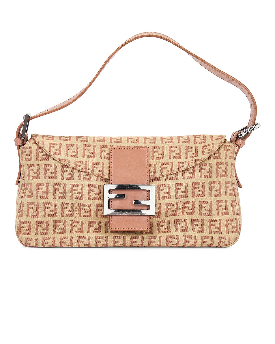 Image 1 of FWRD Renew Fendi Zucca Baguette Shoulder Bag in Pink