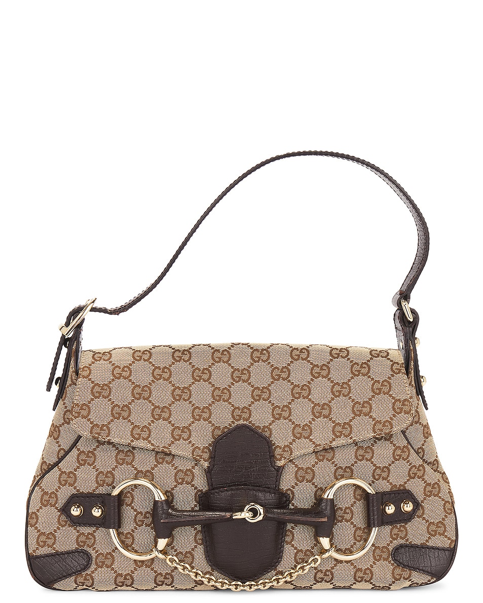 Image 1 of FWRD Renew Gucci Horsebit 1955 Shoulder Bag in Beige