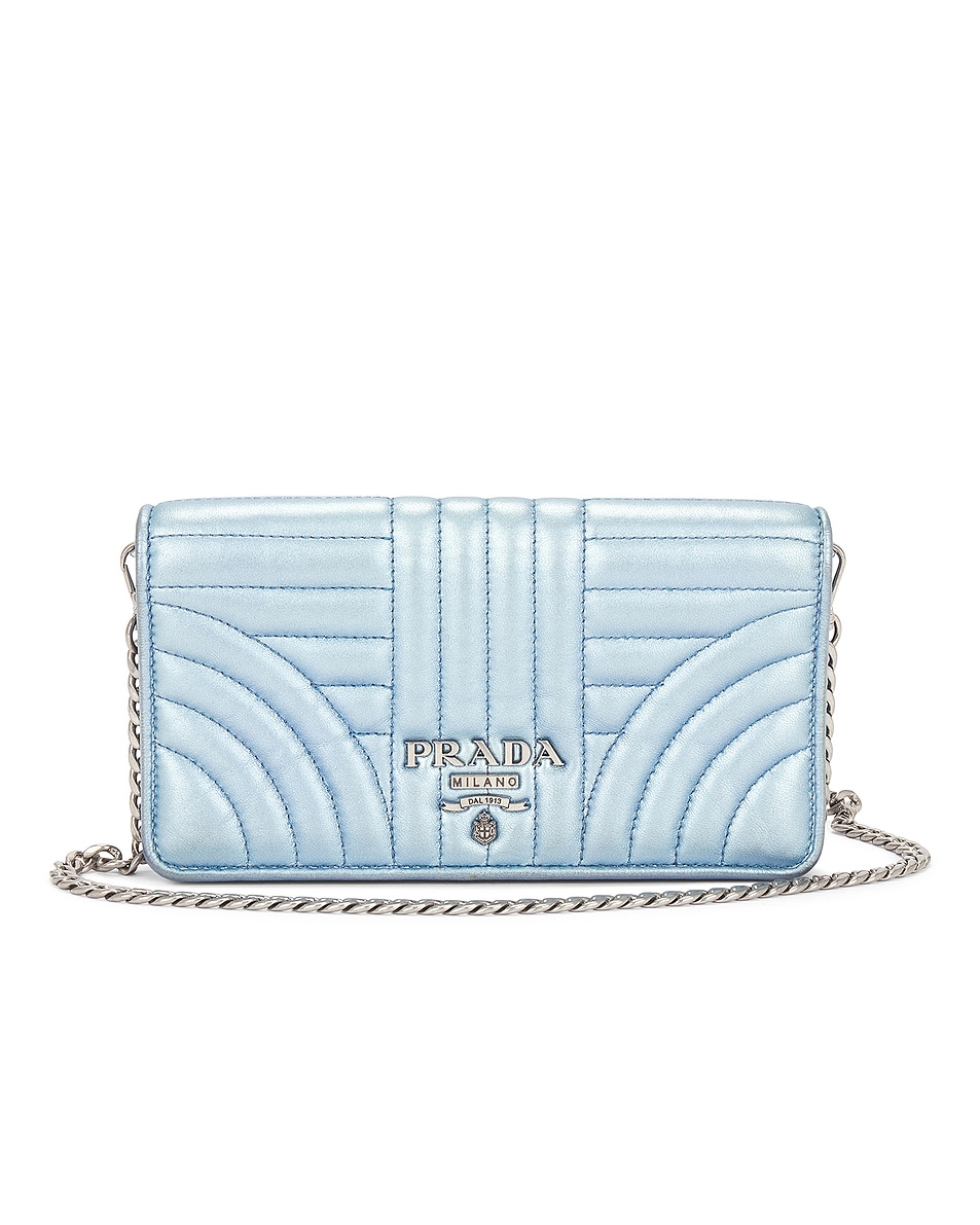 Image 1 of FWRD Renew Prada Diagramme Wallet On Chain in Light Blue