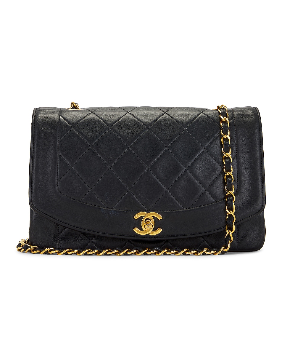 Image 1 of FWRD Renew Chanel Matelasse Lambskin Single Flap Bag in Black