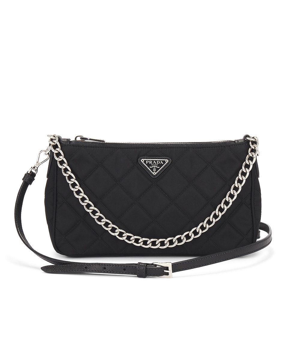 Image 1 of FWRD Renew Prada Tessuto Nylon Crossbody Bag in Black