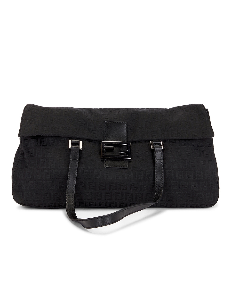 Image 1 of FWRD Renew Fendi Zucchino Shoulder Bag in Black