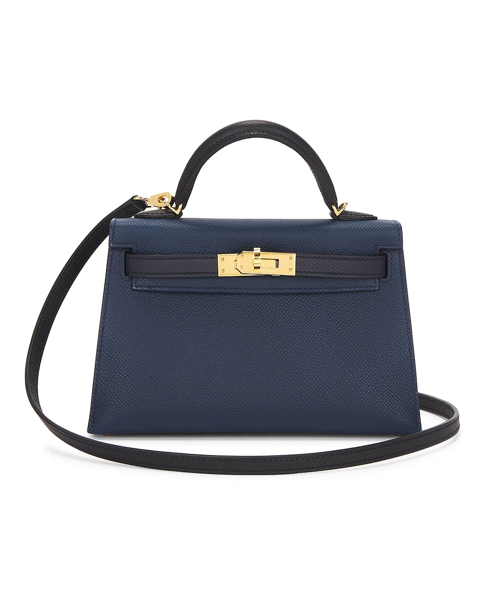 Image 1 of FWRD Renew Hermes Veau Epsom Kelly 20 Handbag in Indigo